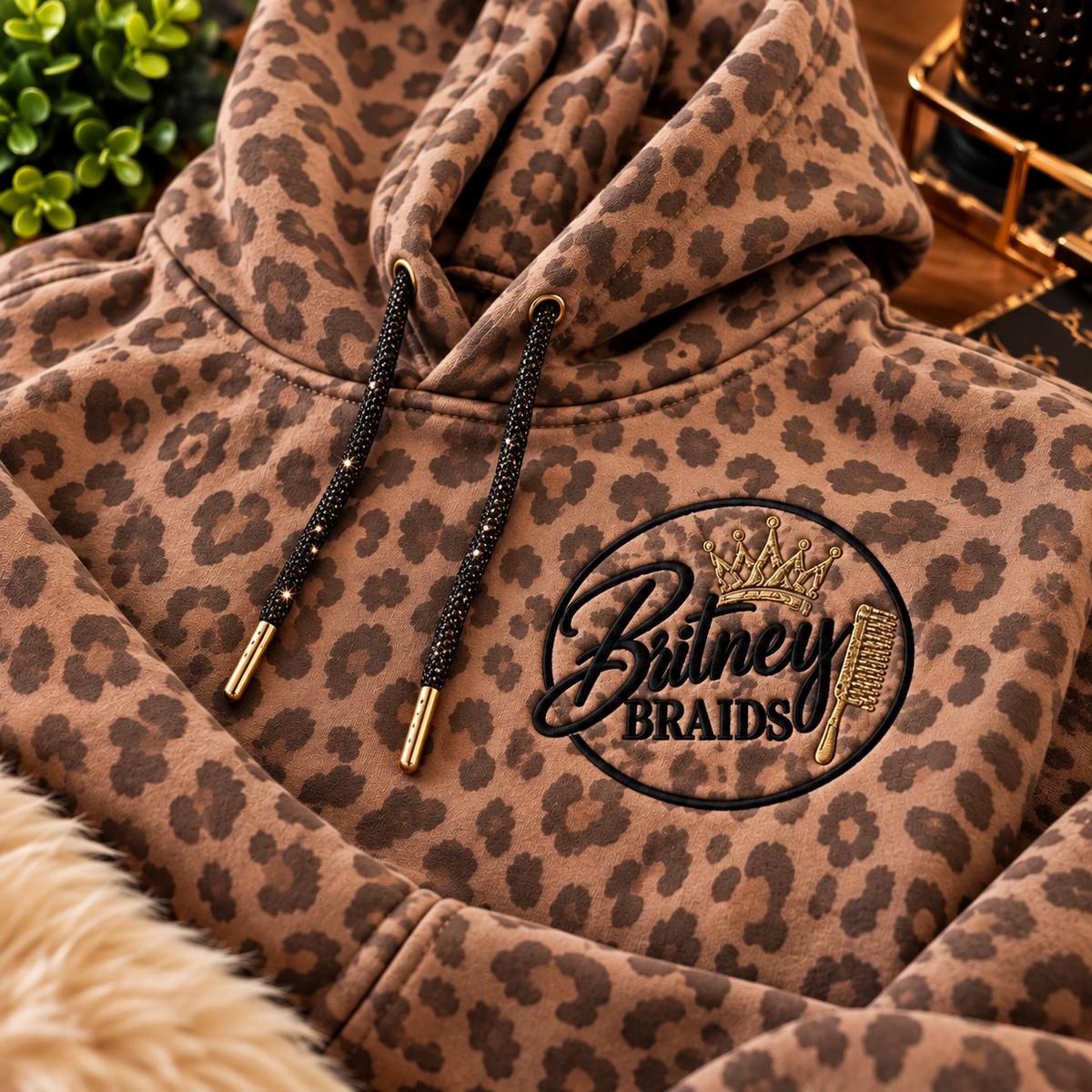 Britney Braids Leopard Crew & Hoodie
