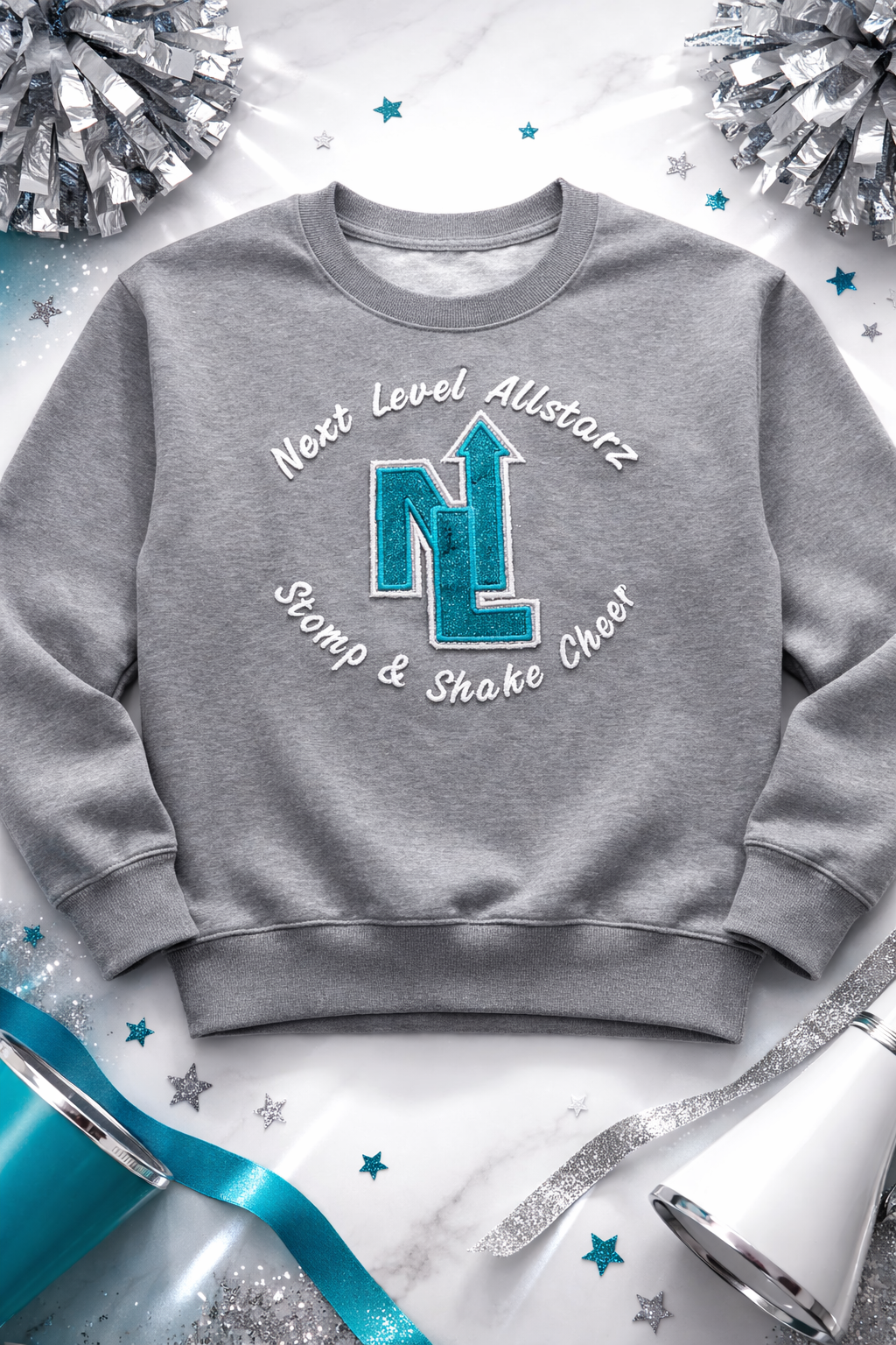Next Level Appliqué Logo Crewneck & Tee