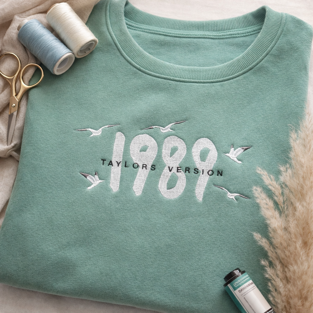 Sweatshirt 1989 Taylor's Version Crewneck featuring embroidered design and soft, cozy material.