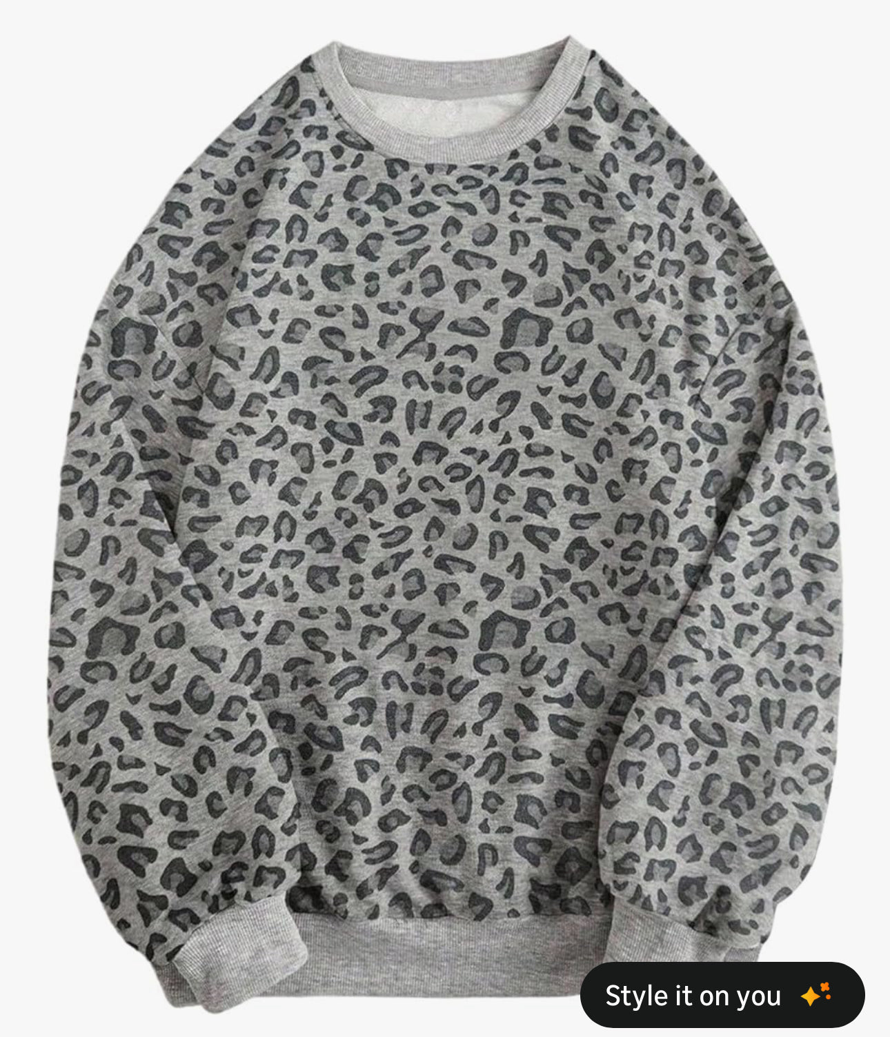 Leopard print polyester fabric with embroidered Goal Digger design detail Motivational Sweatshirt
